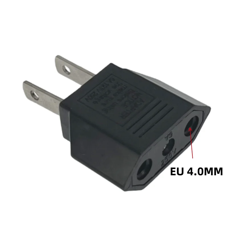 Mini Power Plug Adapter - Converts CN, UK, EU to US, AU - Suitable for America, Russia, Australia, Korea Travel - 4.0mm/4.8mm, 6A 125V