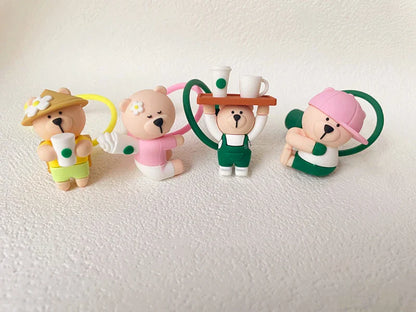 Cute Cartoon Bear Silicone Straw Covers – Dust Plug Cap for 7-8mm Large Caliber Drinking Cups
