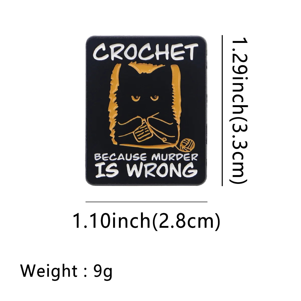 Cute Black Cat Enamel Pin - Crochet Style Brooch Badge for Backpack Hat Collar Lapel Cosplay Accessories Gift
