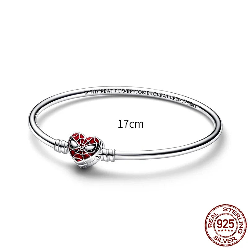 New 925 Sterling Silver Snake Chain Charm Bracelet – Fits Original 925 Pendant Charms & Beads, Heart Bracelet Jewelry for Women