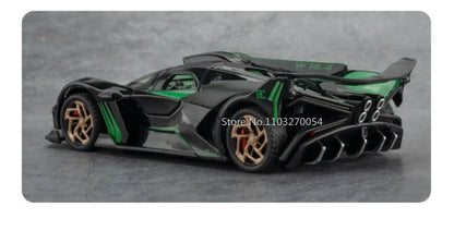1/32 Bugatti Bolide Alloy Sports Car Model — Diecast Metal Vehicle with Sound & Light, Pull-Back Toy for Boys