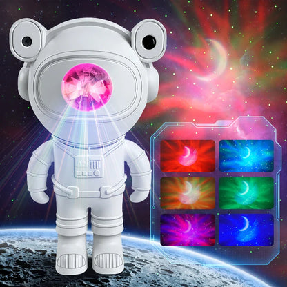 Kids DIY Astronaut Star Projector Night Light with Remote Control - 360° Adjustable Nebula Galaxy Lighting for Children