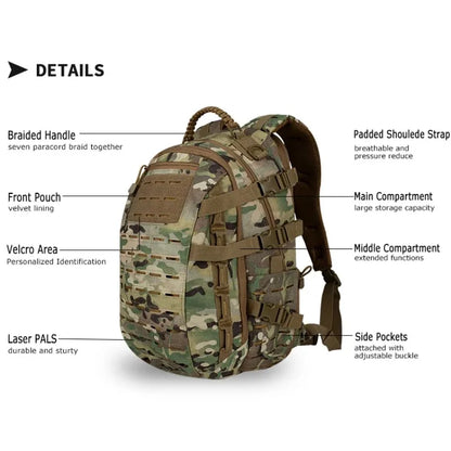 YAKEDA Hunting Backpack – Multi-Functional MOLLE Dragon Egg Bag, Waterproof & Wear-Resistant