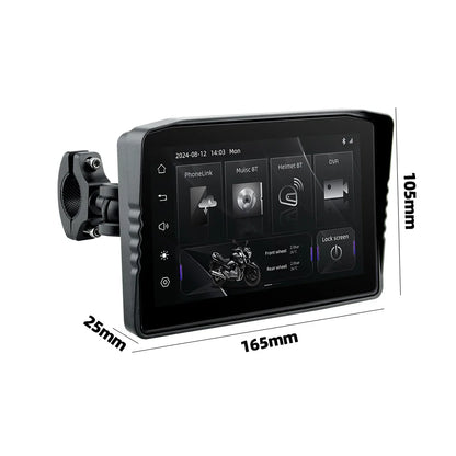 EKIY 6.25" Portable Digital Dashboard with Wireless CarPlay & Android Auto GPS Navigation - Anti-Theft Removable Screen for Motorcycle   2/2