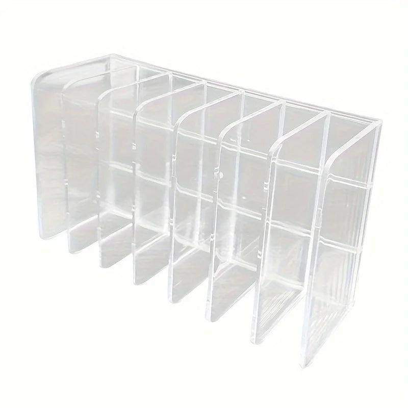 7-Slot Transparent Plastic Cosmetic Organizer – Multi-Functional Makeup Holder for Home, Office, and Bathroom