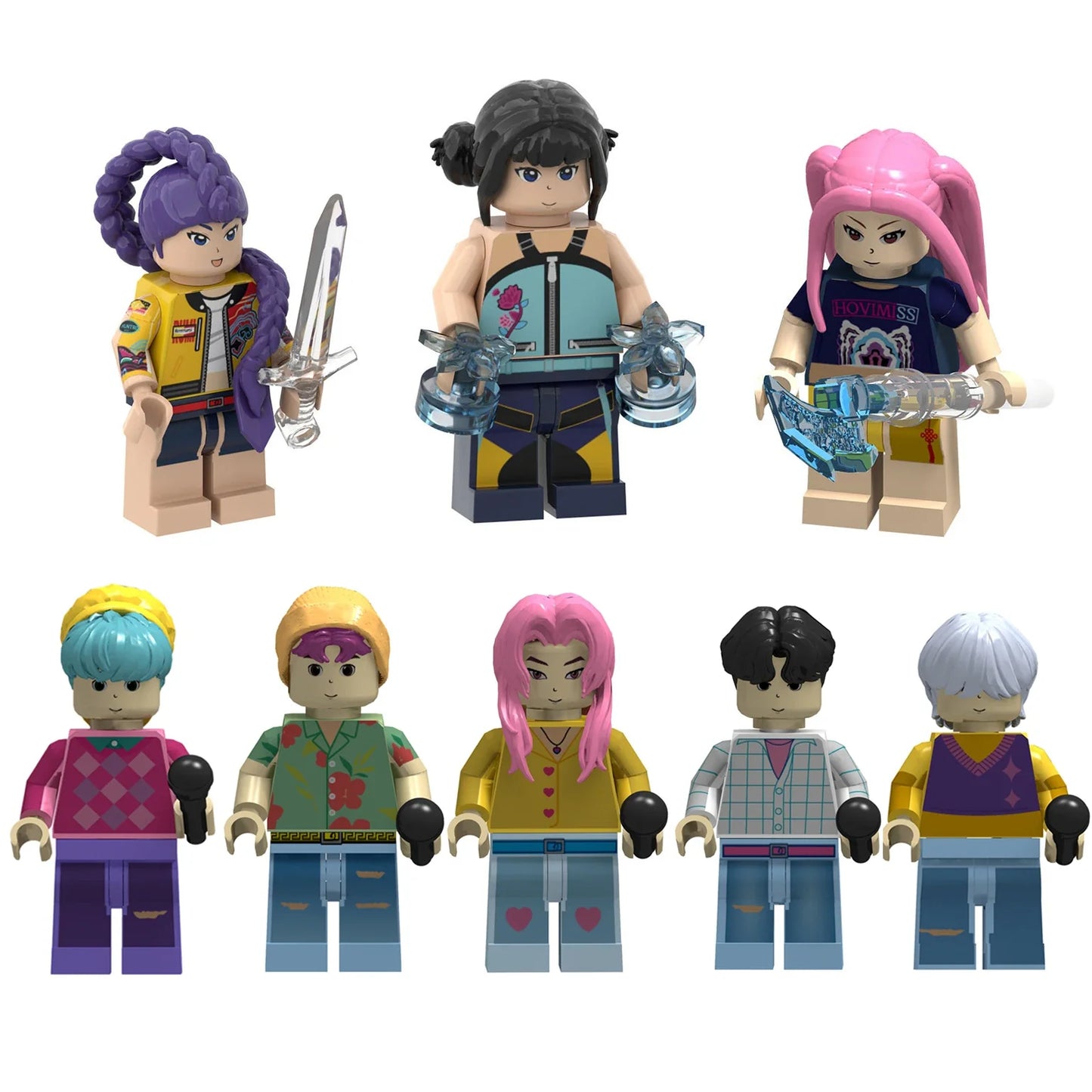 New Kpop Demon Hunters Mini Action Figure – Building Blocks Toy & Desk Decoration Collectible Gift