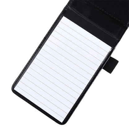 Leather A7 Pocket Planner - Small Business Diary Notebook, Office and School Stationery with Notepad for Memos