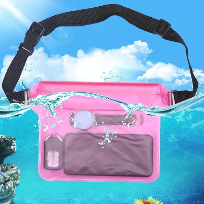 Waterproof Swimming Waist Bag - Sealed Dry Phone Case for Diving, Skiing, Boating, Beach & Water Sports