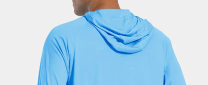 TACVASEN Men's Sun Protection Hoodie T-Shirt – UV-Proof, Lightweight, Breathable Long Sleeve Quick-Dry Top