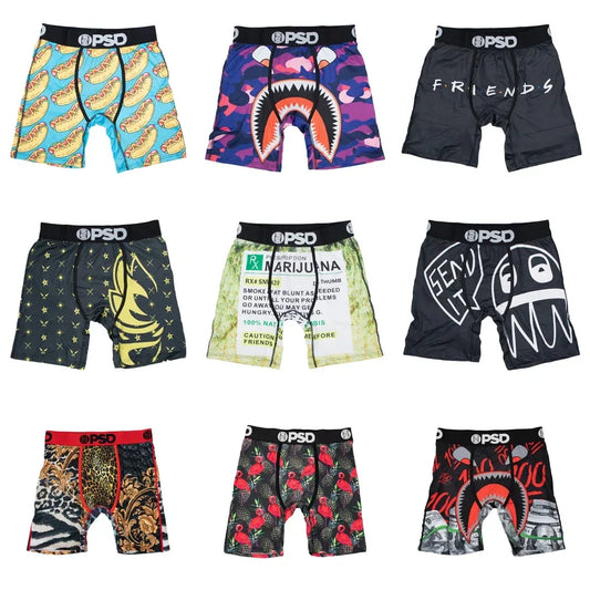 Sexy Men's Underwear - Breathable Printed Boxers & Trunks, Plus Size Lingerie Boxer Briefs for Men