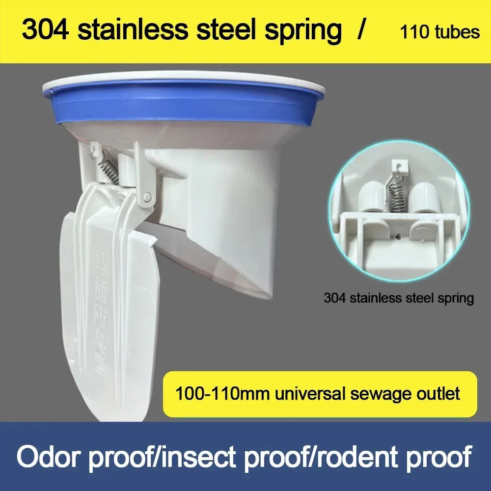 Automatic Closing Toilet Flange Ring – Anti-Leak, Odor-Resistant Floor Outlet Seal, Spill-Proof Shower Drain Bathroom Accessory