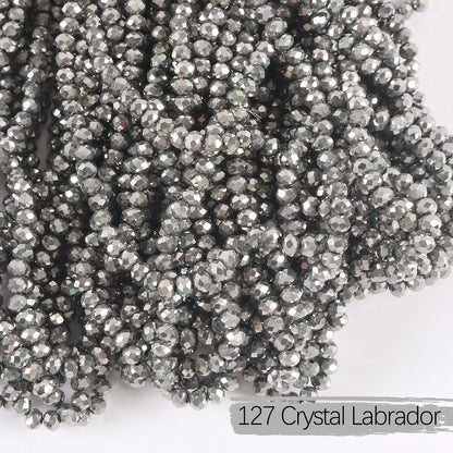 Austria Crystal Rondelle Beads - 2mm/4mm/6mm/8mm Faceted Glass Spacer Beads for DIY Jewelry & Bracelet Making