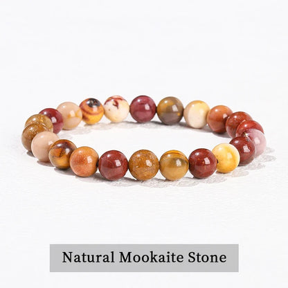 Natural Stone Beaded Bracelet - Obsidian, Fluorite & Quartz Healing Stretch Jewelry for Men & Women