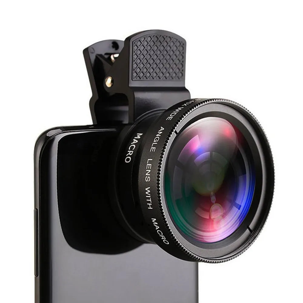 2 IN 1 Universal Clip Mobile Phone Lens - Professional 0.45x Super Wide-Angle + Macro HD Lens - Compatible with iPhone & Android (37mm)