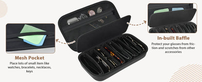 Travel Sunglasses Organizer Case for Quay Polarized Sunglasses – Men & Women Trendy Sunglass Storage Holder (Bag Only)