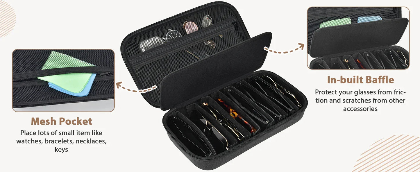 Travel Sunglasses Organizer Case Bag for Men and Women – Polarized Sunglasses Storage Holder (Bag Only)