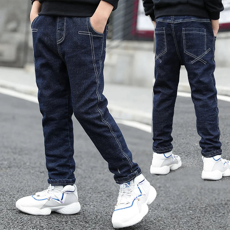 Kids Boys Skinny Jeans - Classic Denim Casual Pants for Ages 5-13