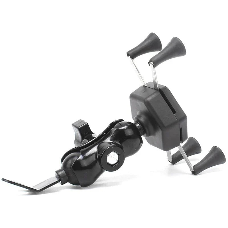 Universal 360° Rotating Motorcycle Phone Holder – Adjustable Rearview Mirror Mount for Scooter & Motorbike
