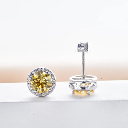 925 Sterling Silver Moissanite Earrings – 1 Carat Round Studs, Engagement, Wedding & Daily Wear Luxurious Gift for Women