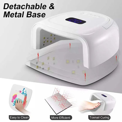 SUN UV S20 Rechargeable Nail Lamp - 60W Wireless UV LED Gel Polish Dryer for Manicure & Pedicure Nail Care