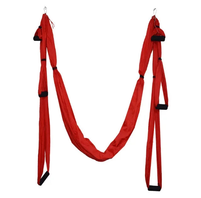 Parachute Fabric Yoga Hammock Swing - Anti-Gravity Decompression & Inversion Trainer with 6 Grip Handles