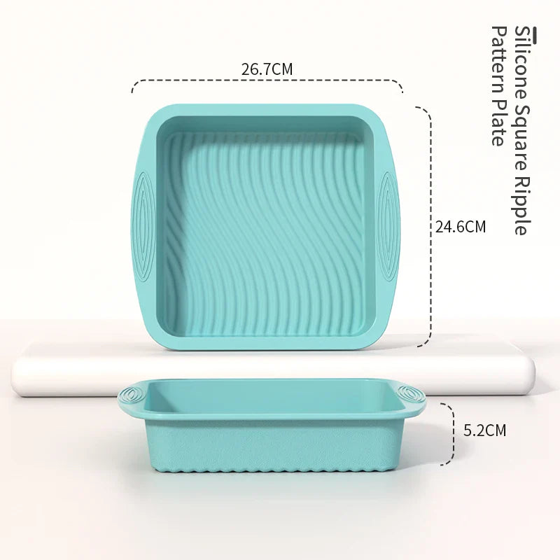 3D Silicone Cake Mold Decorating Tool for Pastry, DIY Cake Pan, Fluted Tube Pan and Airfryer Bakeware Accessories