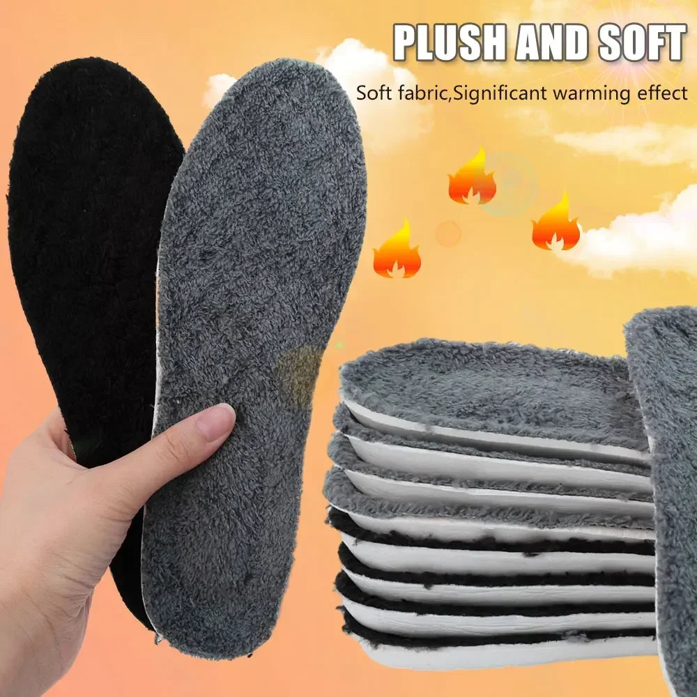 2PCS Self-Heating Thermal Insoles – Winter Warm Wool Memory Foam Shoe Pads for Men & Women Sports Shoes