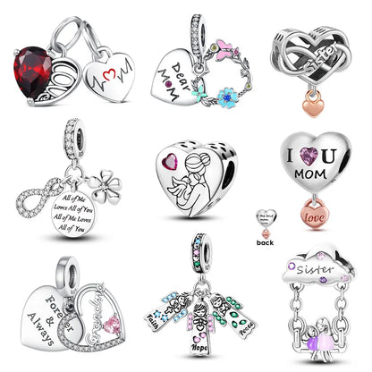 925 Sterling Silver Robot & Sea Turtle Charms Pendant — Moon Bead Bracelet Accessory, DIY Fashion Jewelry Gift for Women