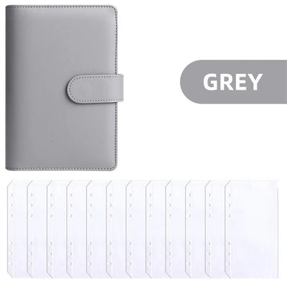 PU Leather Budget Binder with Cash Envelopes – A6 Planner Organizer, Zip Pockets for Saving Money, Small French Budget Pouch