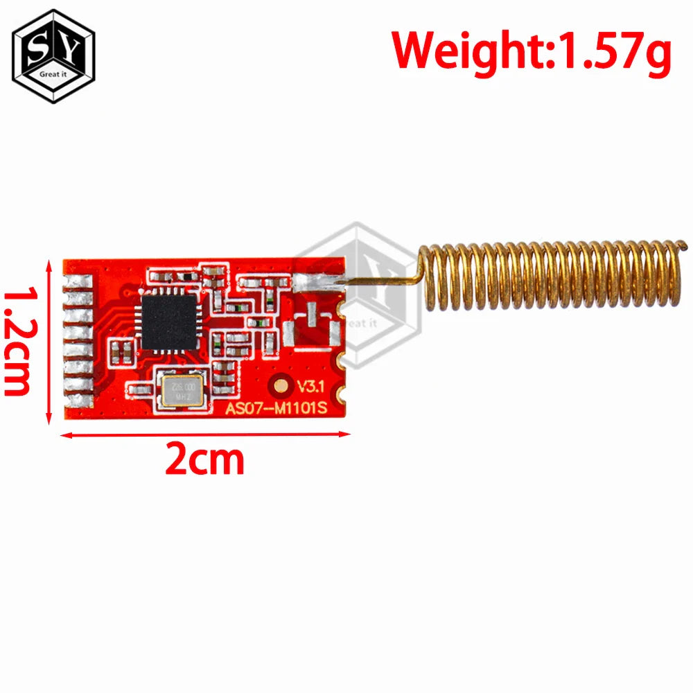 CC1101 433/868MHz Wireless Transceiver Module – 10mW Long Range (300–1000m) with SMA Antenna for Arduino