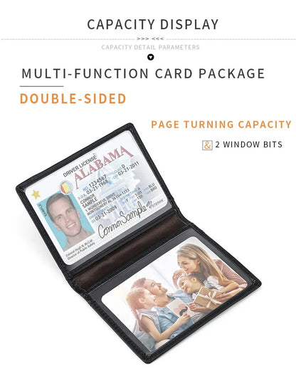 YUECIMIE Super Slim Leather Wallet – Genuine Mini Credit Card Holder, Thin Soft Purse for Men