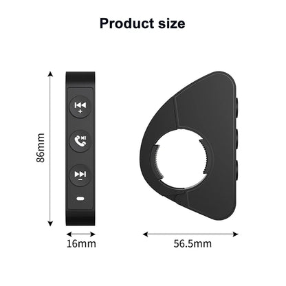 Kebidumei Bluetooth 5.3 Handlebar Remote Controller - Waterproof Wireless Media Control for Motorcycle Helmet Headsets
