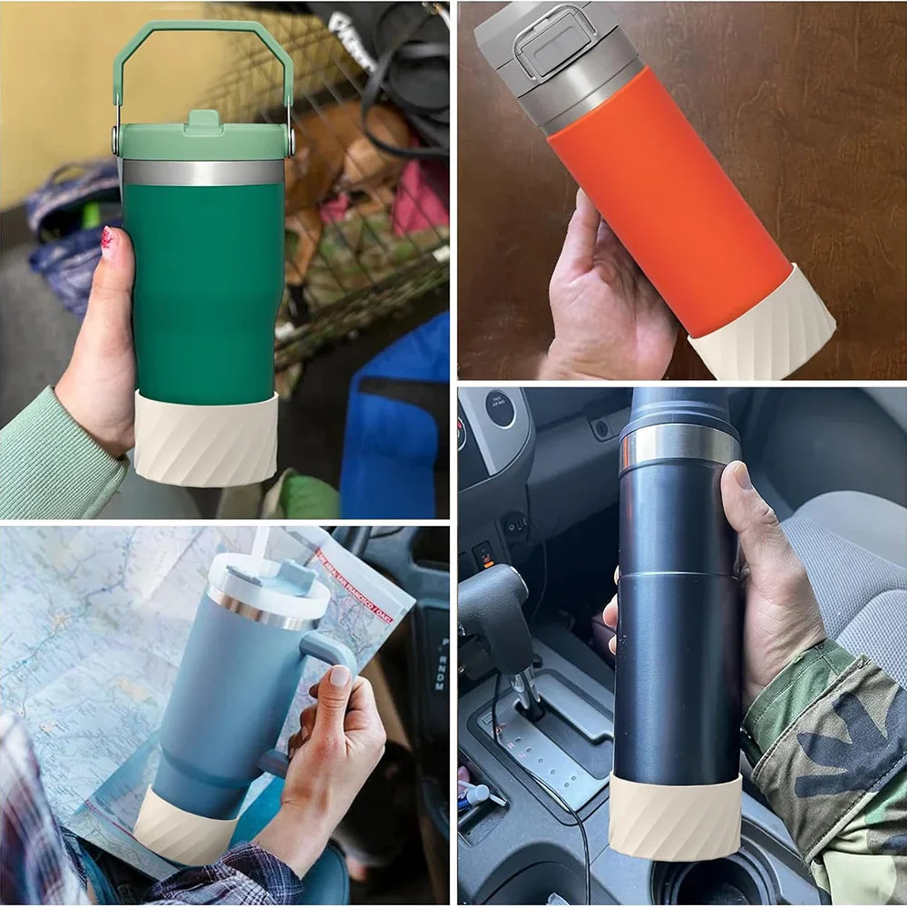 40oz Silicone Cover for Stanley Quencher Tumbler – Protective IceFlow Boot Sleeve with Handle