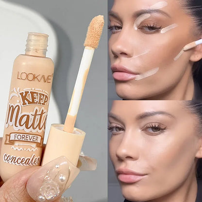 Waterproof Matte Liquid Concealer – Moisturizing Cream for Acne, Dark Circles, Face Contouring & Foundation Makeup