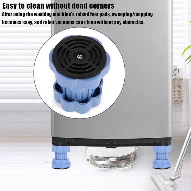 Adjustable Shock-Absorbing Foot Pads – Non-Slip, Moisture-Proof Height Extenders for Washing Machines & Refrigerators