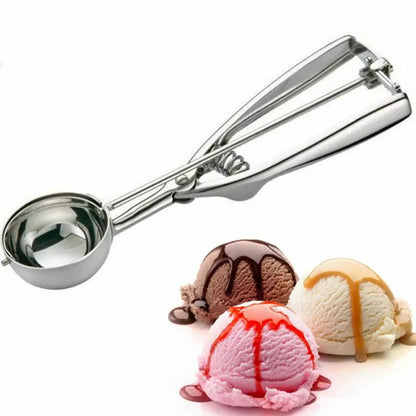 Multi-Style Stainless Steel Ice Cream Scoop Ball Digger – Ice Cube Mold & Kitchen Tool for Easy Release and Home Use
