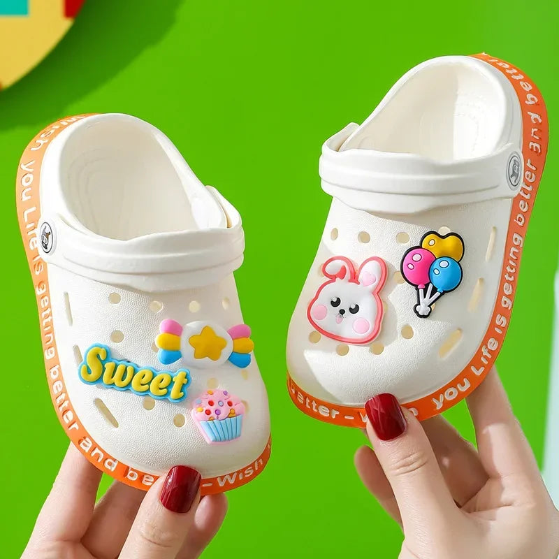 Summer Kids Garden Clogs – Lightweight Breathable Cartoon Slip-On Sandals for Boys & Girls, Baby Beach Slippers