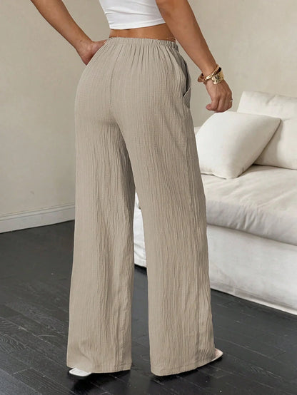 New Straight Leg Floor-Length Pants – European & American Style Elegant Women’s Trousers