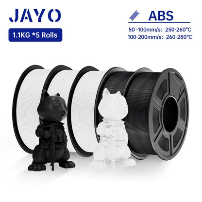 JAYO ABS 3D Printer Filament 1.75mm – High Toughness 1KG/Roll, Available in 1/2/3/5/10 Rolls
