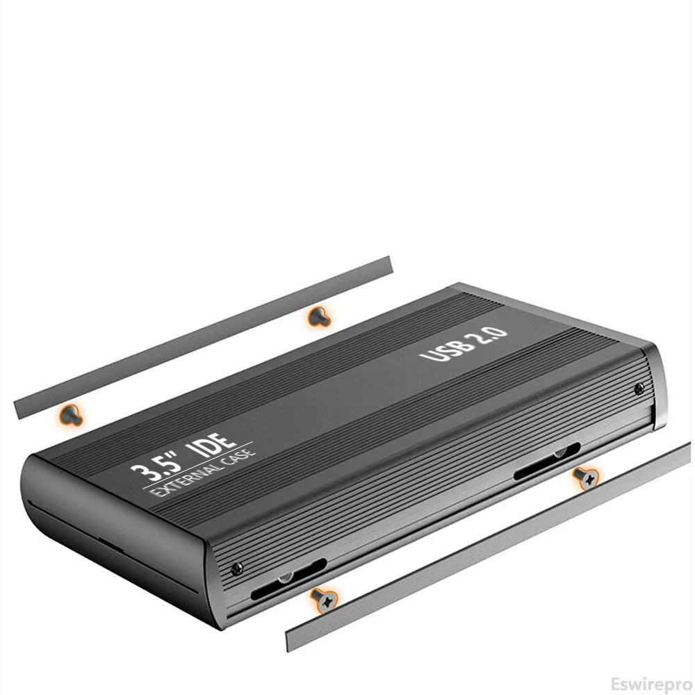 2.5"/3.5" IDE HDD External Enclosure — USB 2.0 Hard Drive Box for Desktop, PC, Laptop & Phone