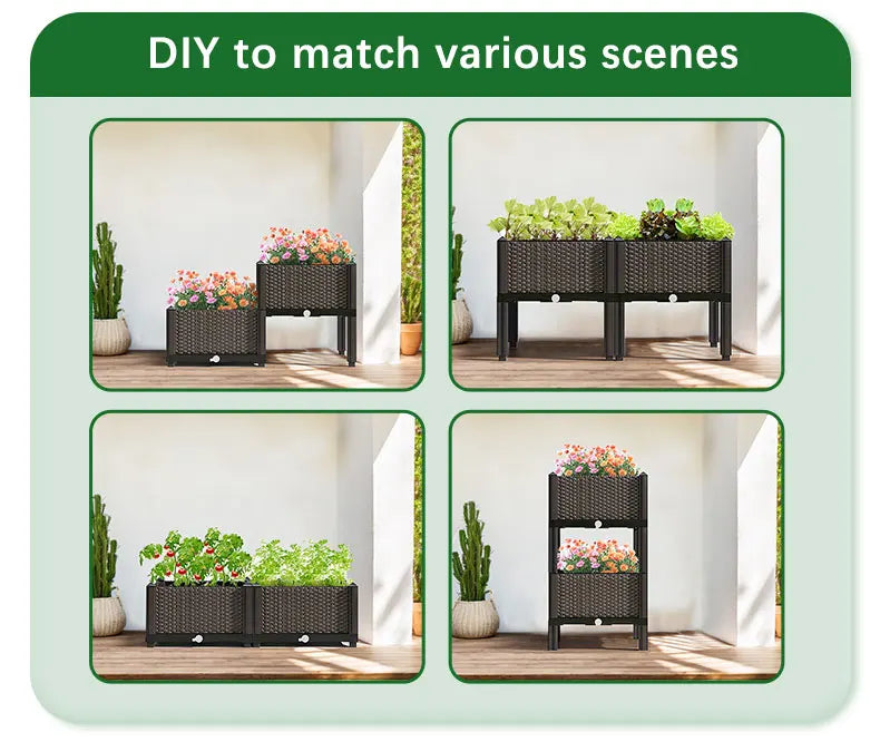 Large Plastic Flower Pot Box – Indoor & Outdoor Planting Container for Vegetables and Garden Decoration