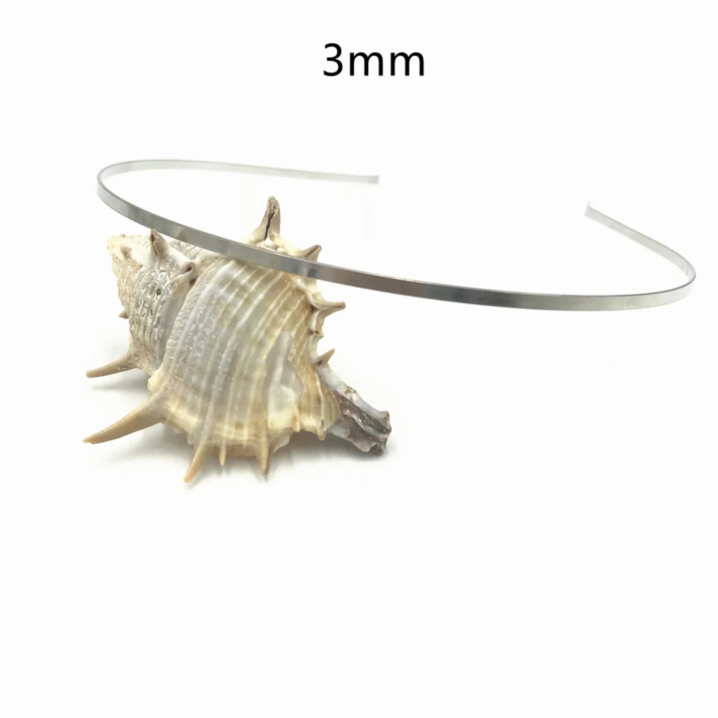 20Pcs Metal Hairbands for Girls – 1.2mm to 10mm Gold, Silver & Black Headbands for Hair Crafts & Hair Accessories