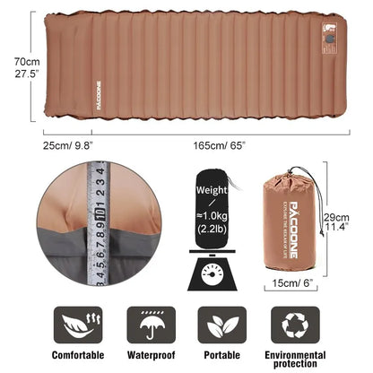 Ultralight Self-Inflating Air Mattress - Thick Splicing Sleeping Pad for Beach, Picnic, and Camping Tent