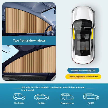 2PCS Universal Car Side Window Sun Shade Curtains – Foldable UV Protection Black Sun Visor Blinds Auto Car Styling Accessories