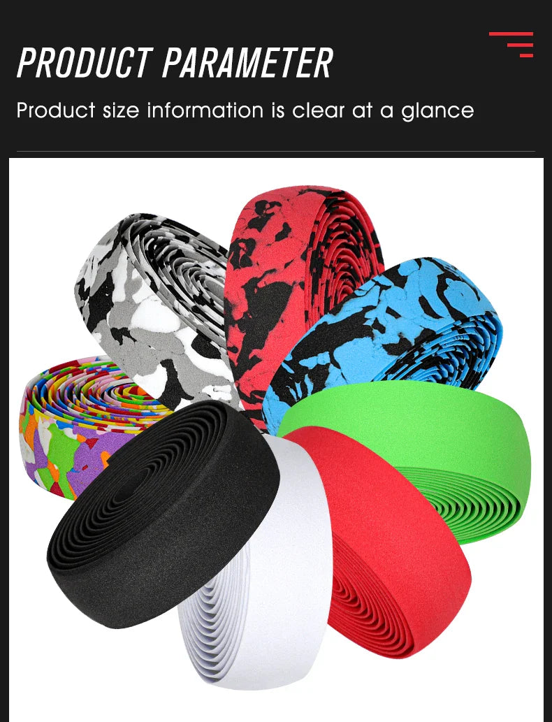 WEST BIKING EVA High Tenacity Handlebar Tape — Shock Absorbing Adhesive Bar Tape with Holes for Road Bikes