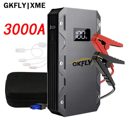 GKFLY 12V Car Jump Starter 18000mAh – 3000A Power Bank & Battery Booster for Petrol & Diesel Cars
