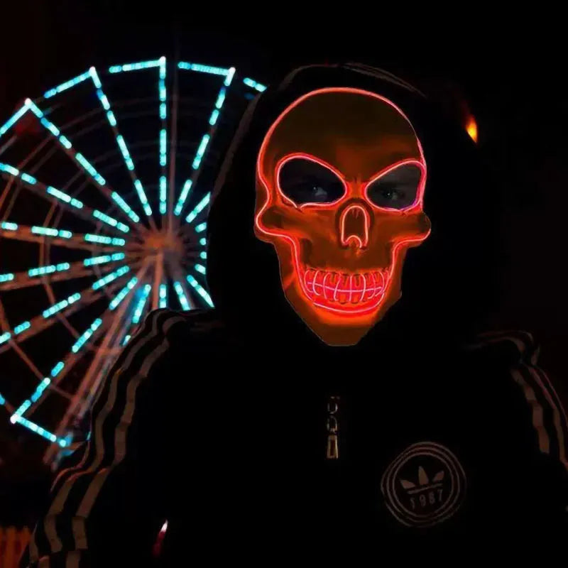 LED Halloween Horror Skull Mask - Luminous Cosplay Mask for Halloween Party Decoration