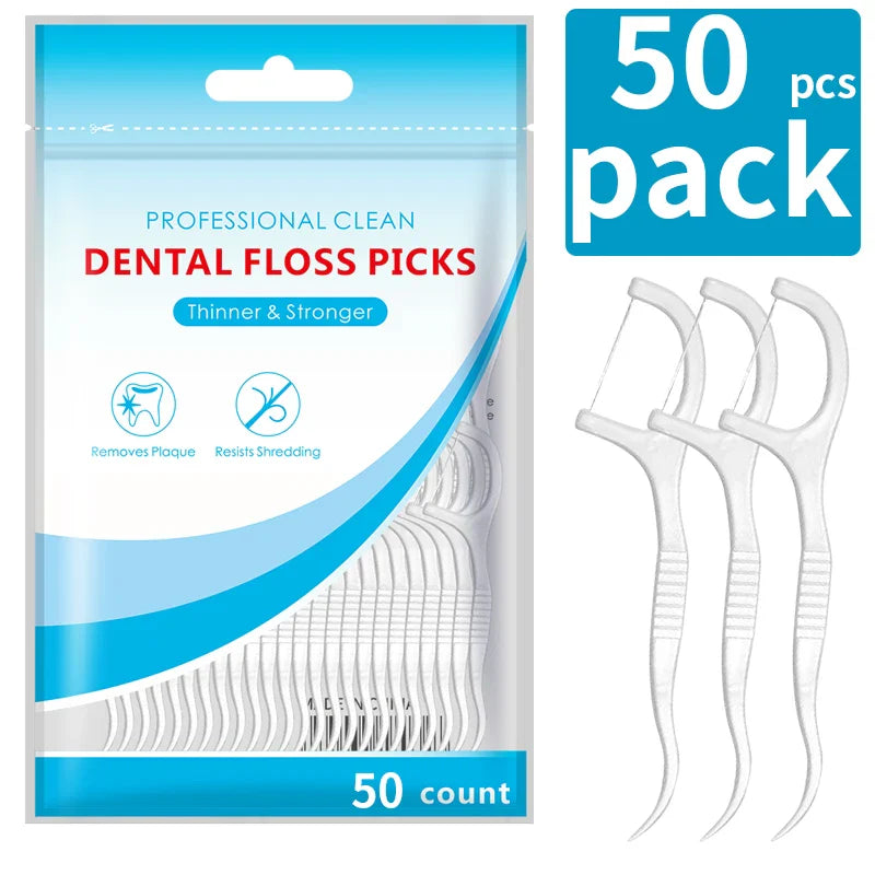 600/300/150/50PCS Ultra-Fine Toothpicks - Portable Disposable Floss for Deep Oral Care Cleaning