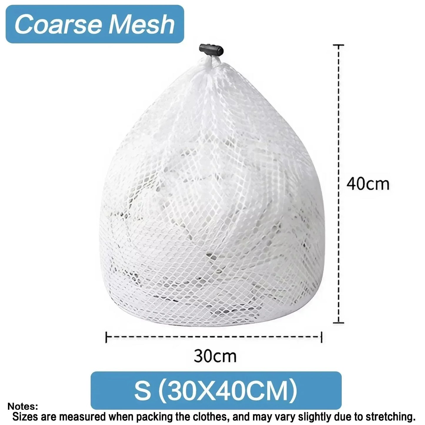 Large Drawstring Laundry Bag - Durable Mesh Washing Net for Clothes, Jeans, Blankets & Bedding
