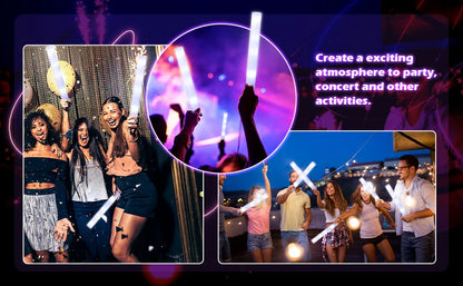 400-30PCS LED Foam Glow Sticks – 3 Modes Party Supplies for Weddings, Birthdays, Concerts, Halloween & Christmas